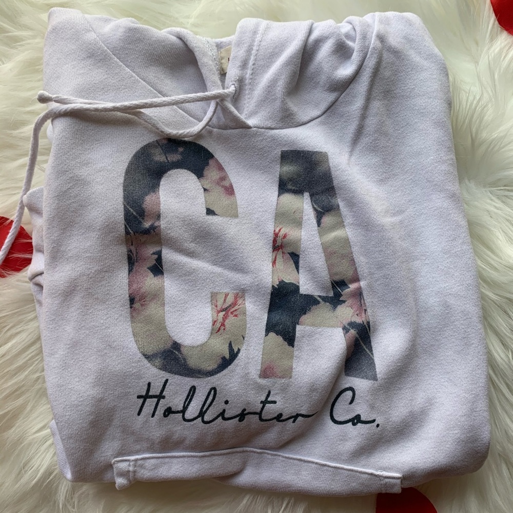 White floral Hollister hoodie